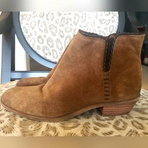 Franco Sarto Brown Suede Leather Ankle Boots 9